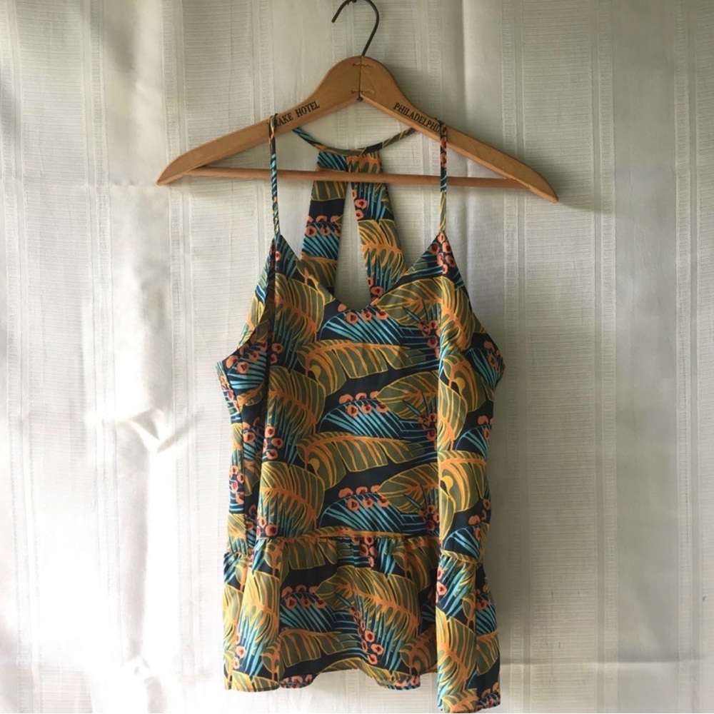 Anthropologie Multicolor Tropical Print Tank Top